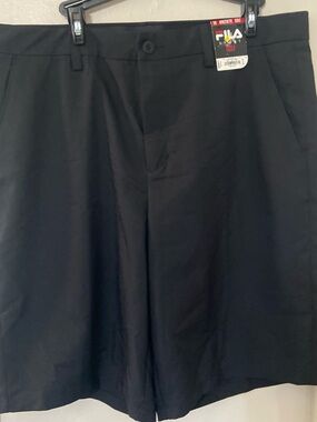 Fila Men's Black Flat Front Golf Shorts